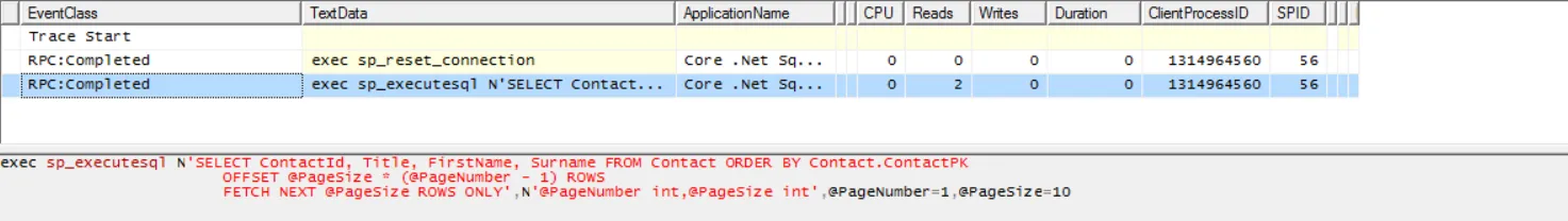 No paging SQL profile