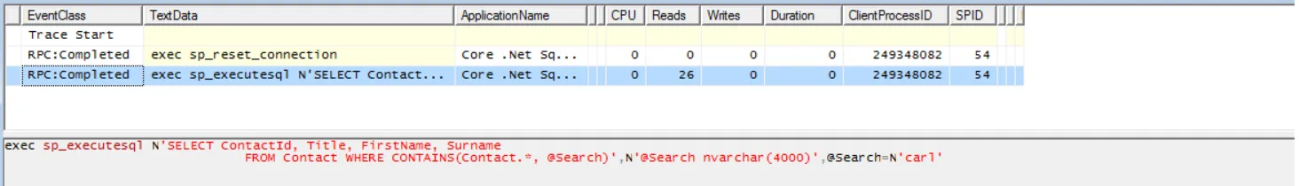 Searching SQL Profile