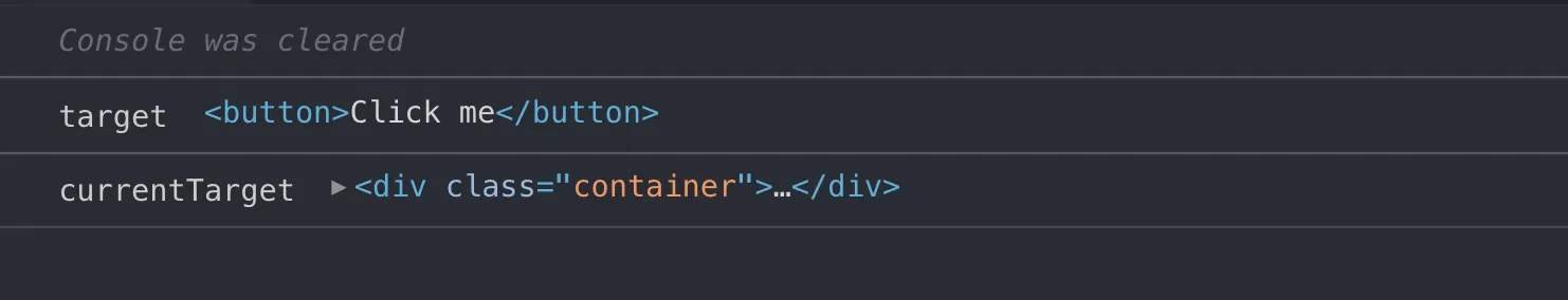 Event target v currentTarget console output