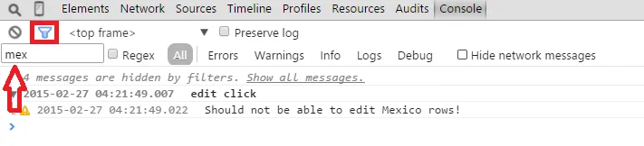 console filter