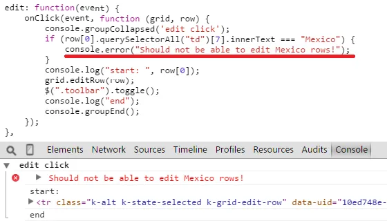 console.error