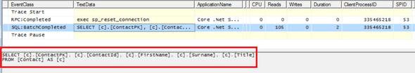 EF Core SQL Profile - Example 1