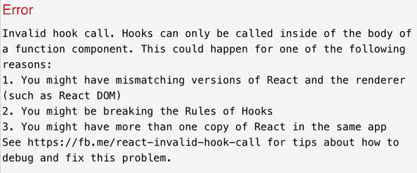 Context hooks error