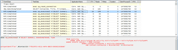 SQL Trace of N+1 Problem