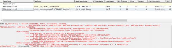 Dapper SQL Trace